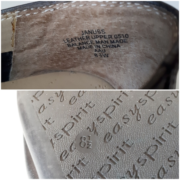 Easy Spirit Leather High Cut Laced Metallic Flats - Picture 9 of 9